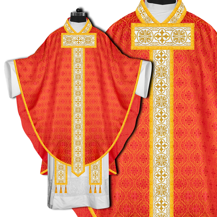 Ornate Gothic Chasuble with Elegant Braided Orphrey