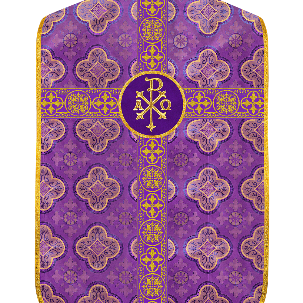 Fiddleback Vestment with Motif and woven Braided Trims