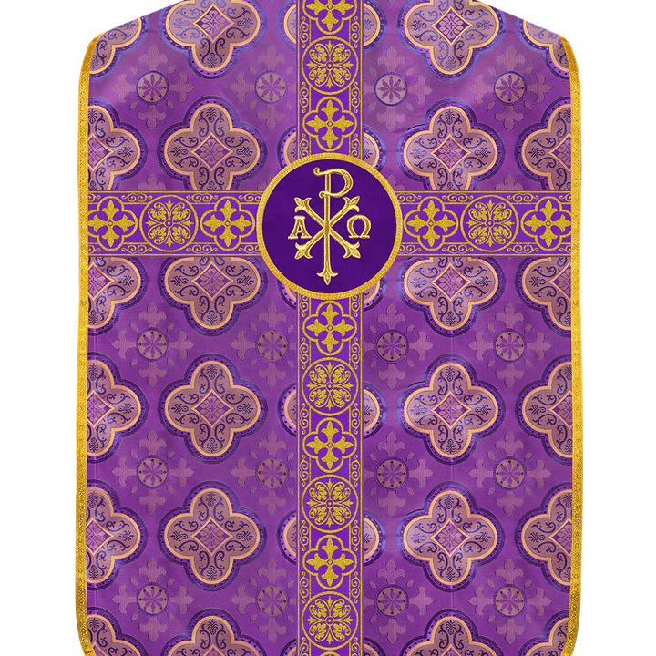 Fiddleback Vestment with Motif and woven Braided Trims