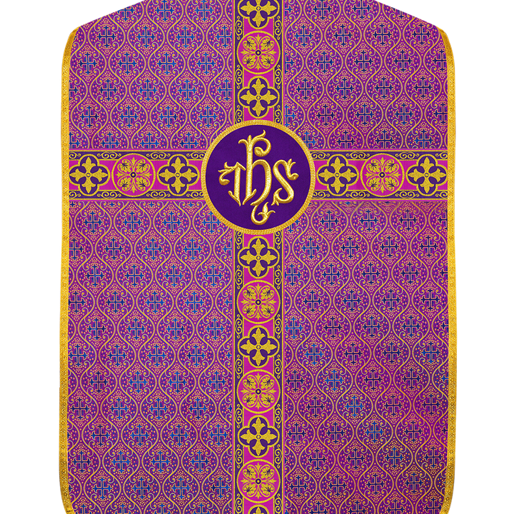 Roman Fiddleback Vestment with Motifs and Braided Trims