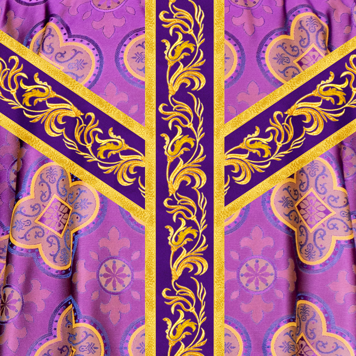 Gothic chasuble Vestment with Embroidered Trims