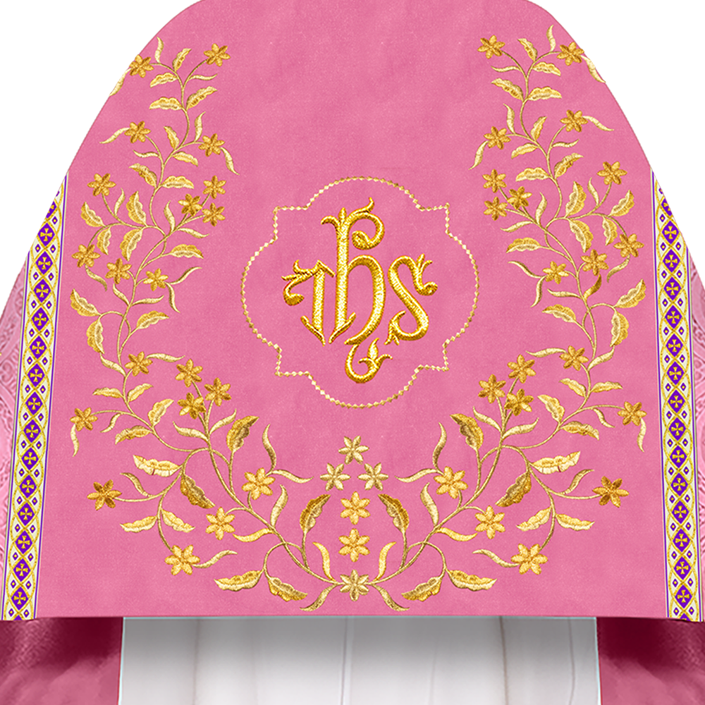 Humeral Veil Vestment with Floral Embroidered Trims