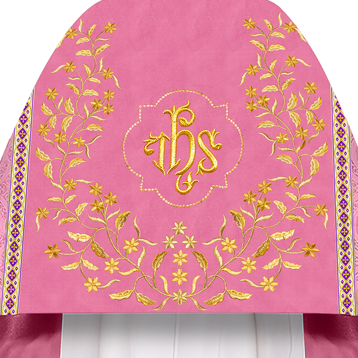 Humeral Veil Vestment with Floral Embroidered Trims