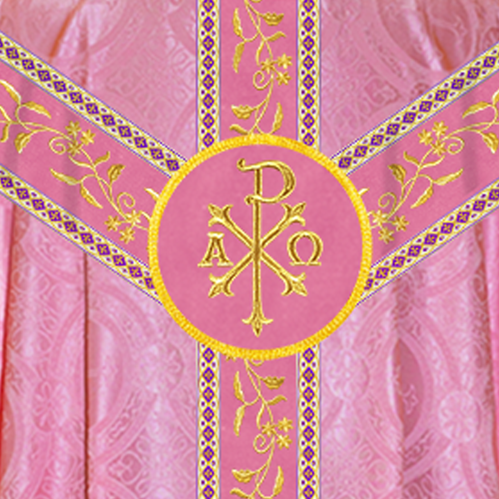 Gothic Chasuble Vestments With Floral Design and Trims