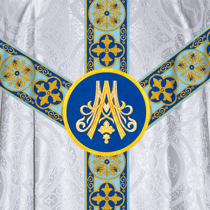 Marian Design Gothic Chasuble with woven Braided Trims