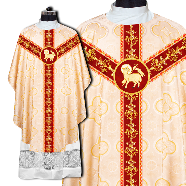 Gothic Chasuble Vestments With  Liturgical Motifs and Trims