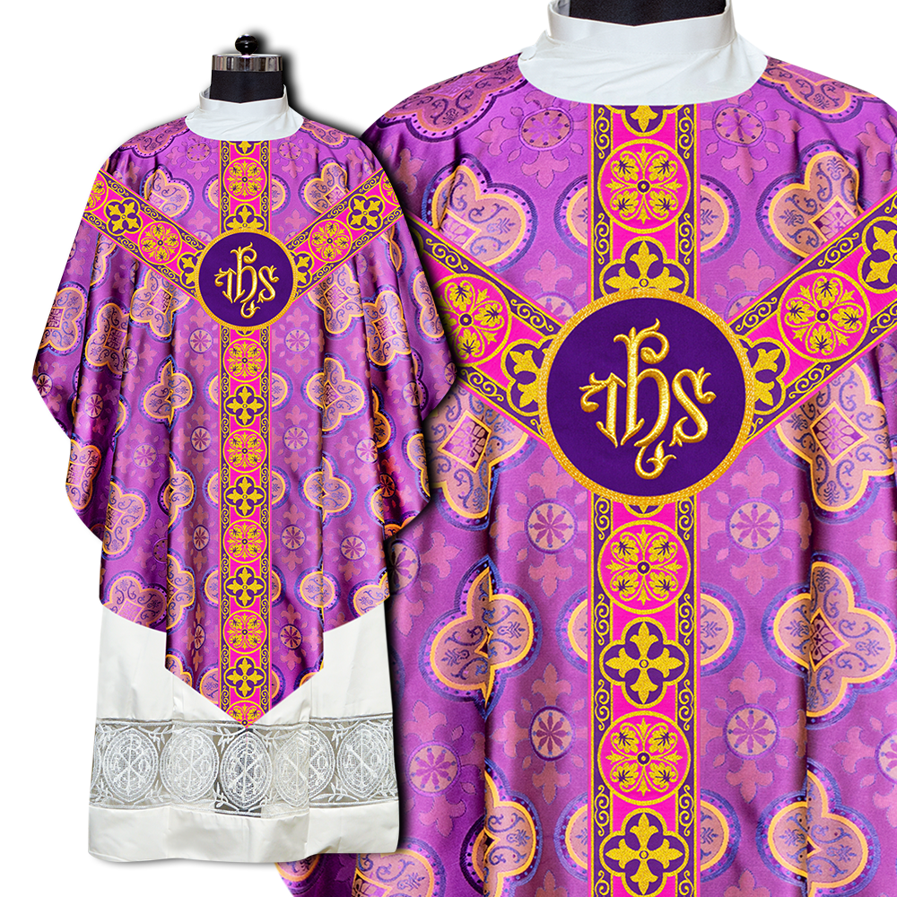 Pugin Chasuble with Spiritual motif and Adroned Orphrey