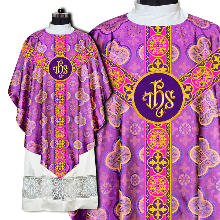 Pugin Chasuble with Spiritual motif and Adroned Orphrey