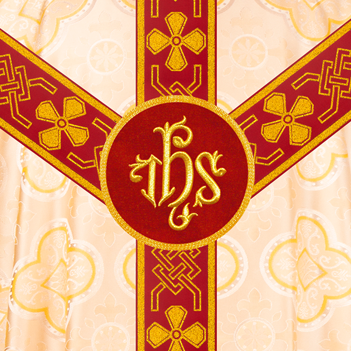 Pugin Chasuble with Liturgical Motif and Trims