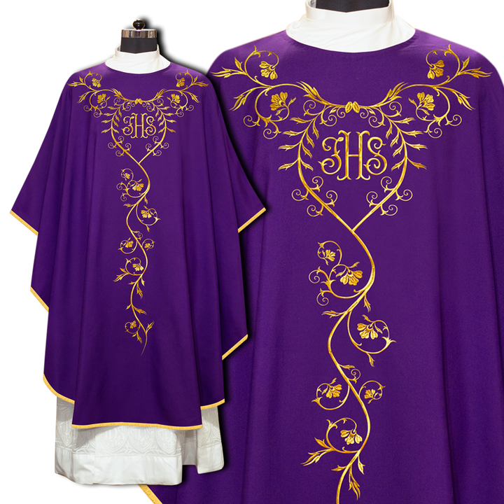 Gothic chasuble with intricate floral embroidery