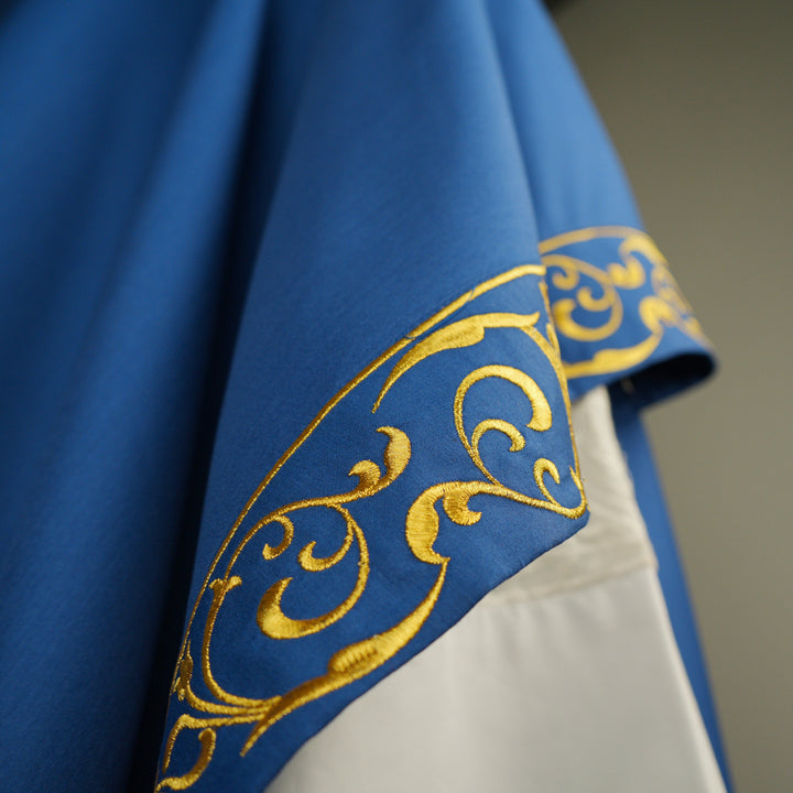 Advent chasuble adorned with cross embroidery