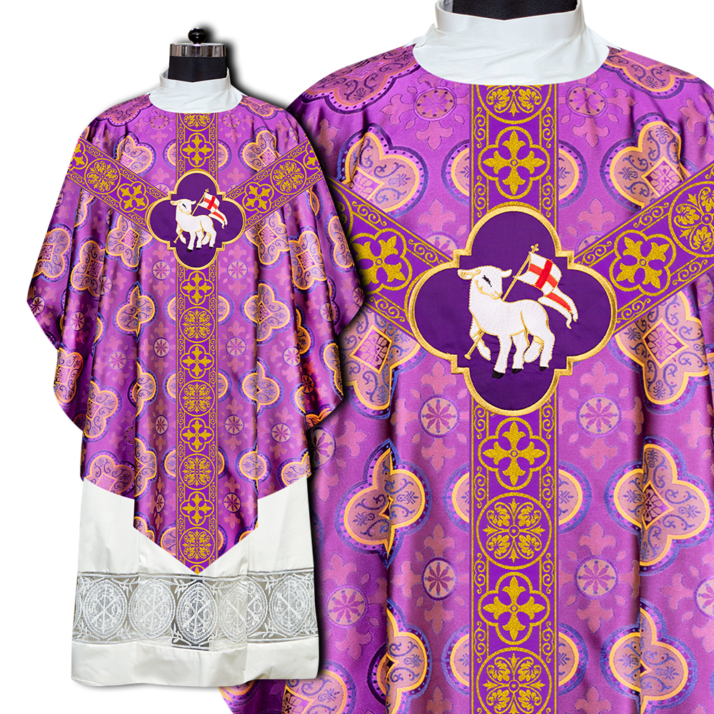 Pugin Style Chausble with embroidered motif