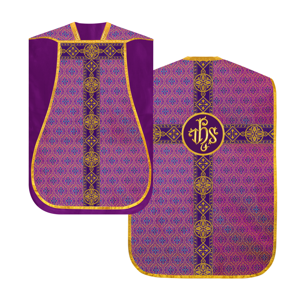 Fiddleback Vestment with Motif and Woven Braided Trims