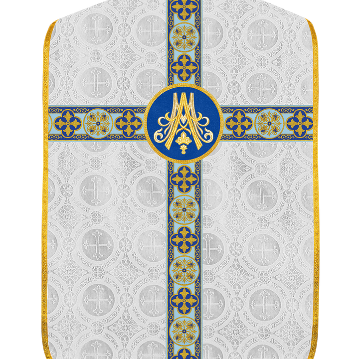 Marian Roman Chasuble with Braided Orphrey