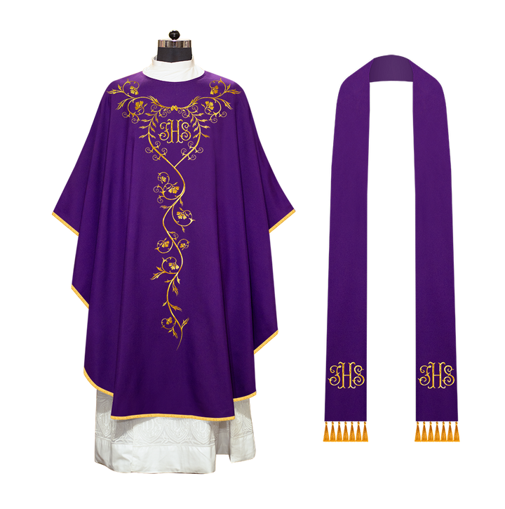 Gothic chasuble with intricate floral embroidery