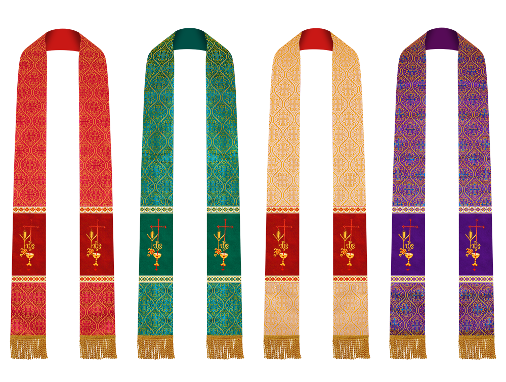 Set of Four Clergy stole with Motif and trims