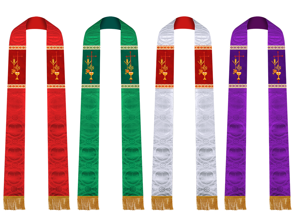 Set of Four Clergy stole with Motif and trims