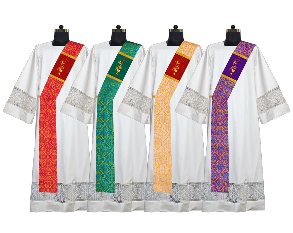 Set of 4 Emmer with IHS Adorned Deacon Stole