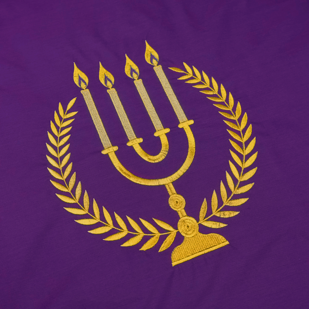 Advent chasuble with candle embroidery