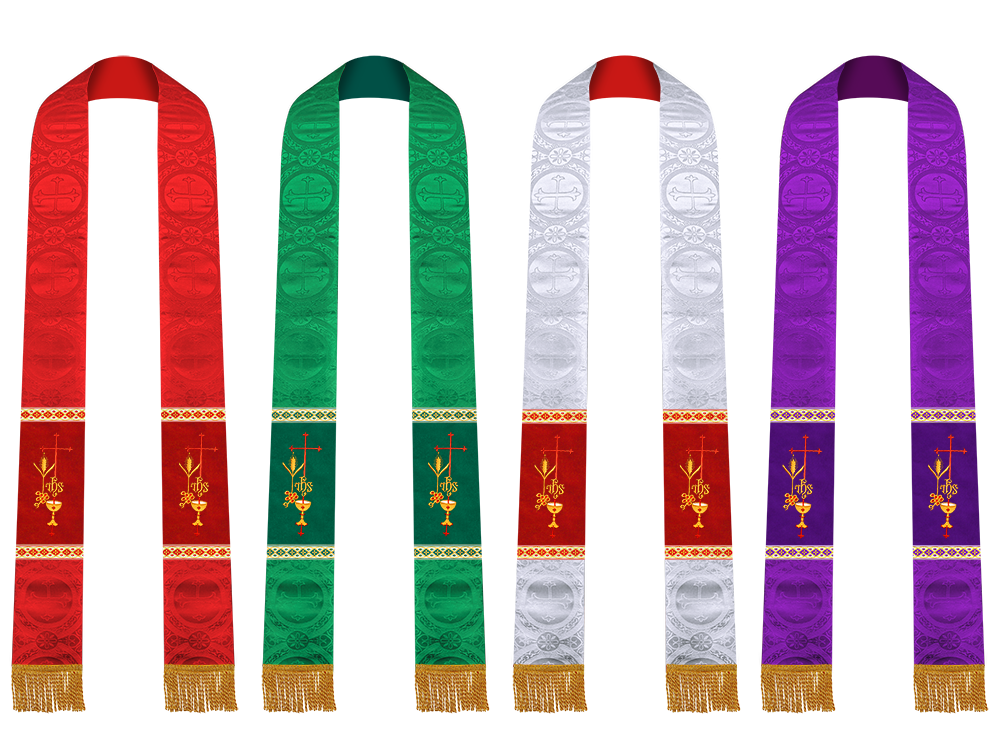 Set of Four Clergy stole with Motif and trims