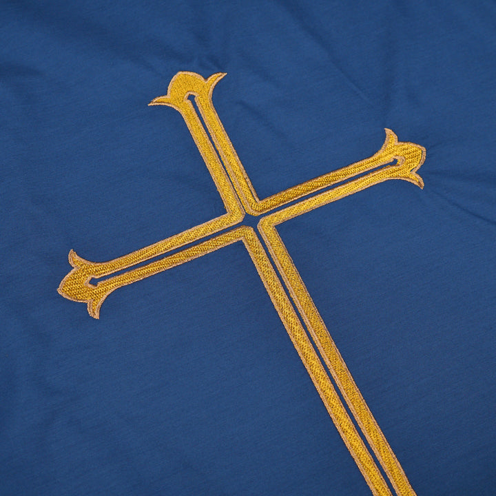 Advent chasuble adorned with cross embroidery