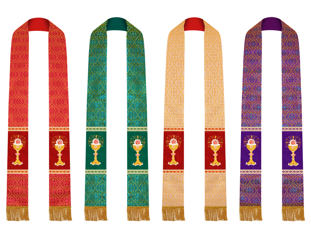 Set of Four Clergy stole with Motif and trims