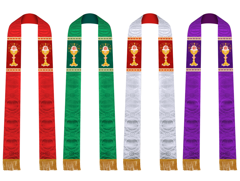 Set of Four Clergy stole with Motif and trims