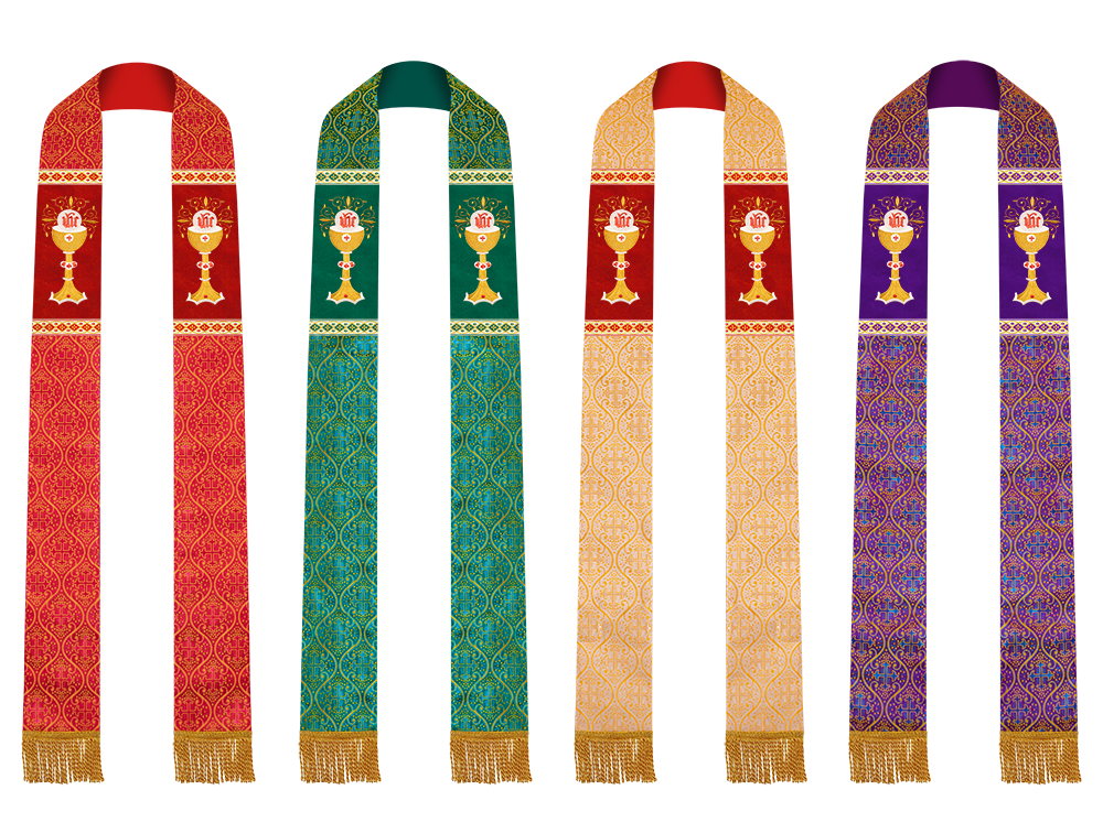 Set of Four Clergy stole with Motif and trims