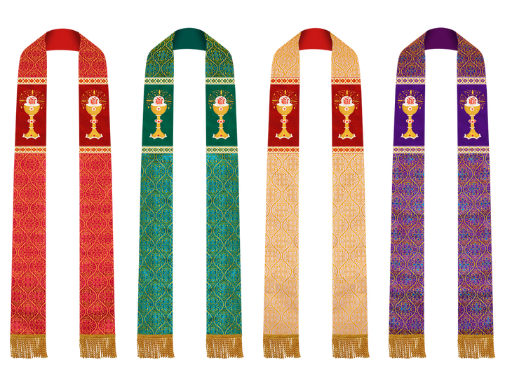 Set of Four Clergy stole with Motif and trims