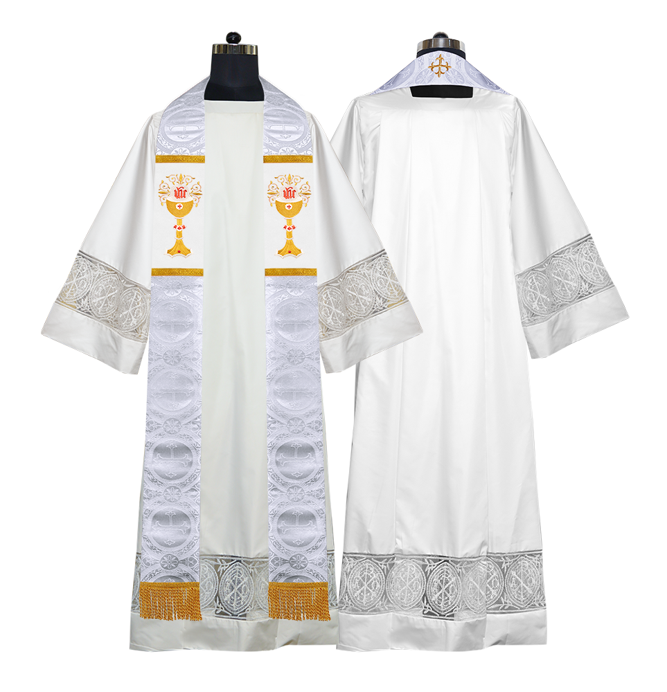 Chalice with IHS Embroidered Clergy Stole