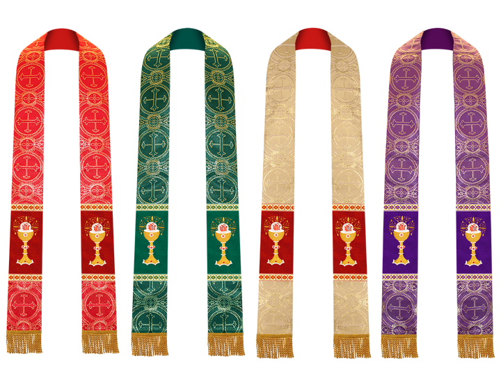 Set of Four Clergy stole with Motif and trims