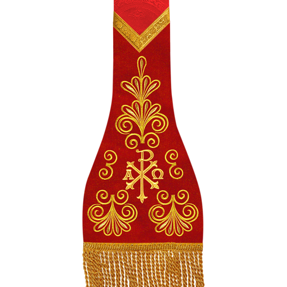 SET OF 4 ROMAN STOLE WITH LITURGICAL MOTIF