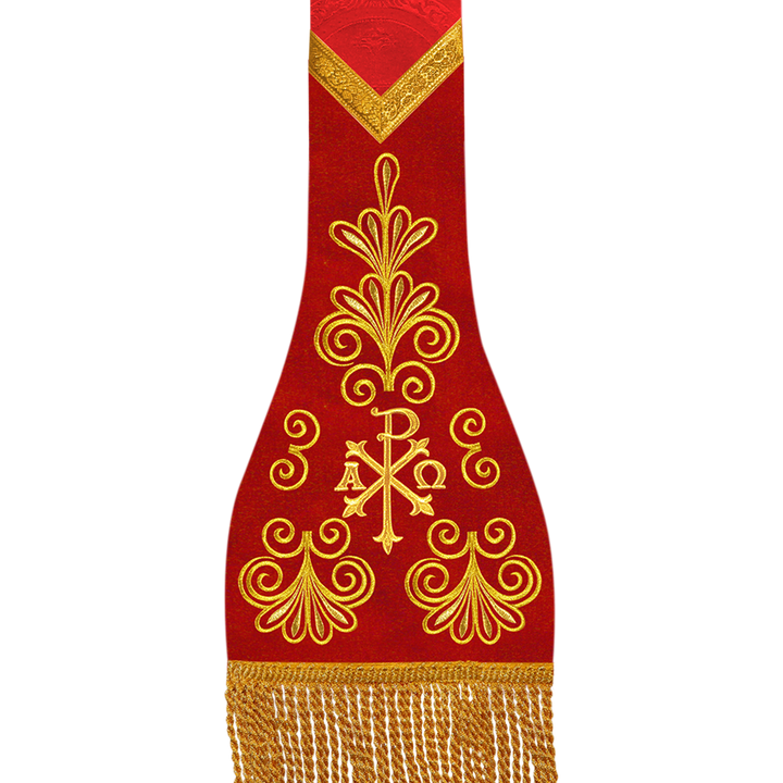 SET OF 4 ROMAN STOLE WITH LITURGICAL MOTIF