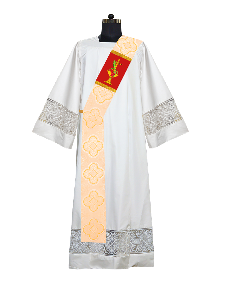 Communion Motif Adorned Deacon Stole