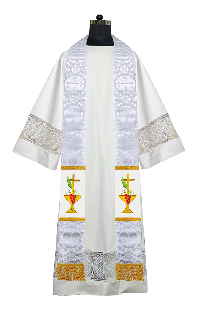 Communion Motif Embroidered Priest Stole