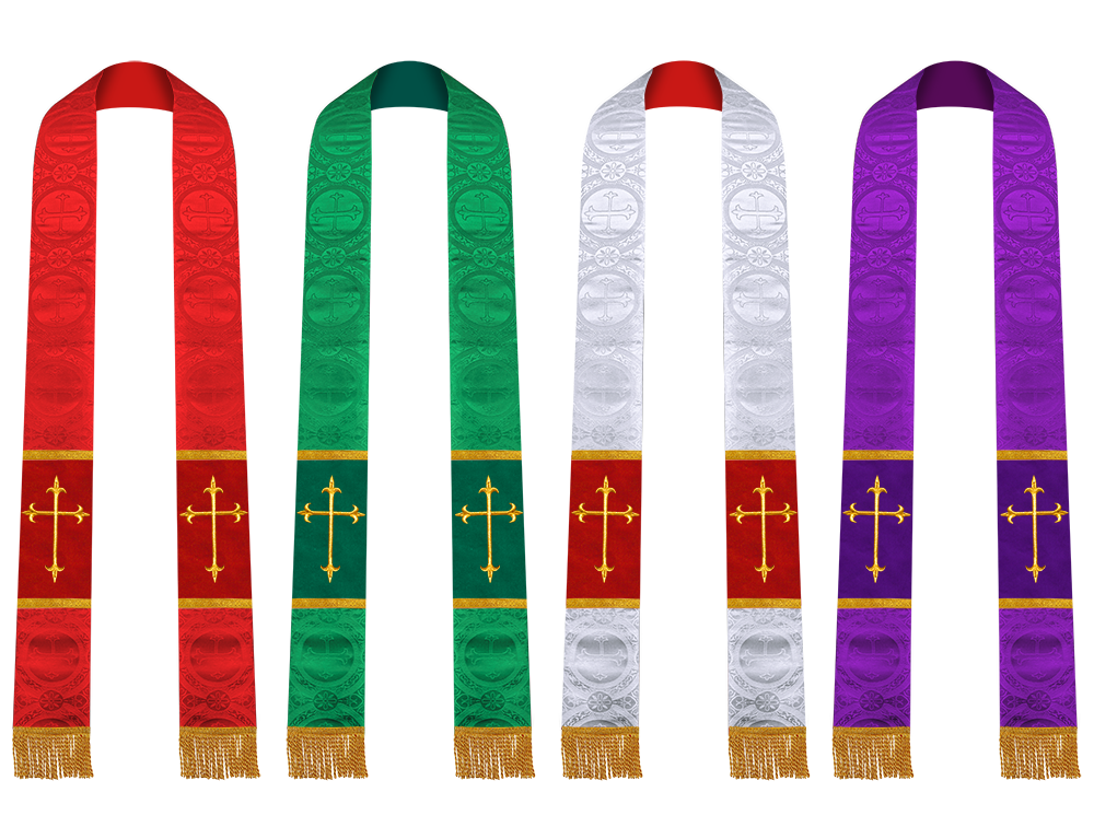 Set of 4 Priest Stole with Spiritual motif