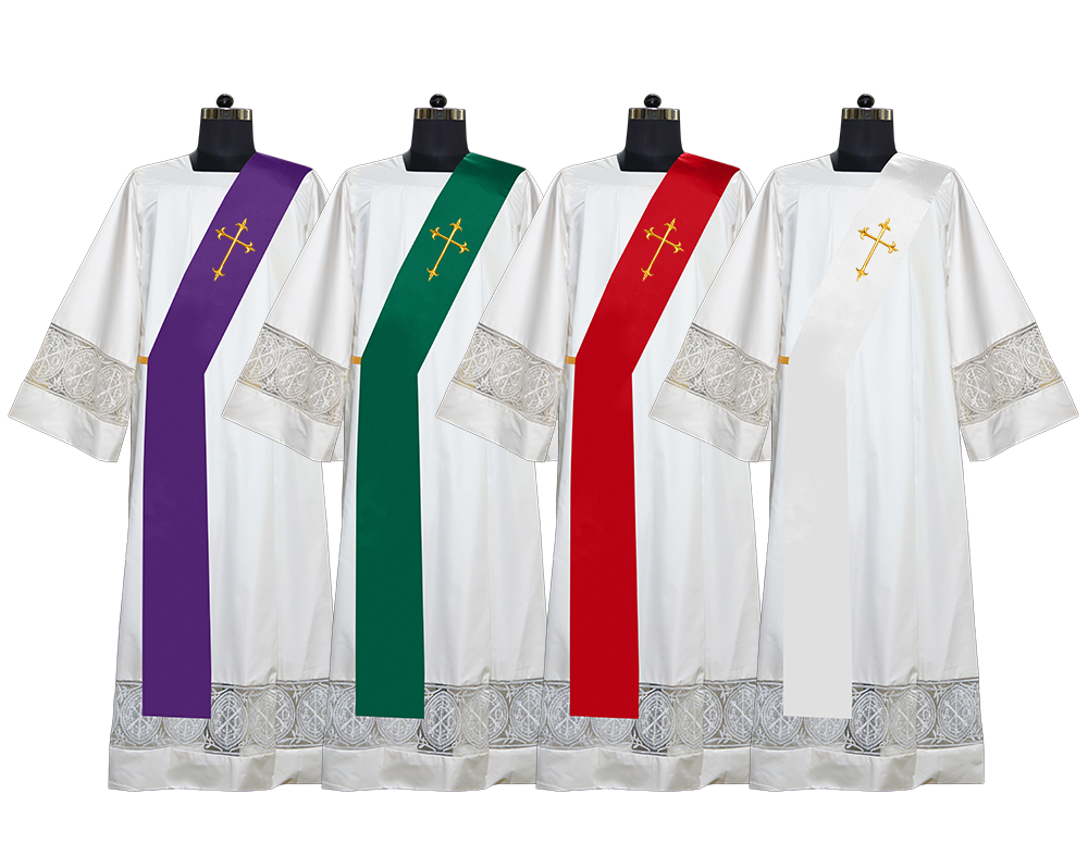 Set of 4 Deacon Stoles with Spiritual motif