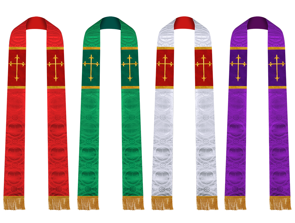 Set of 4 Clergy Stole with Spiritual motif