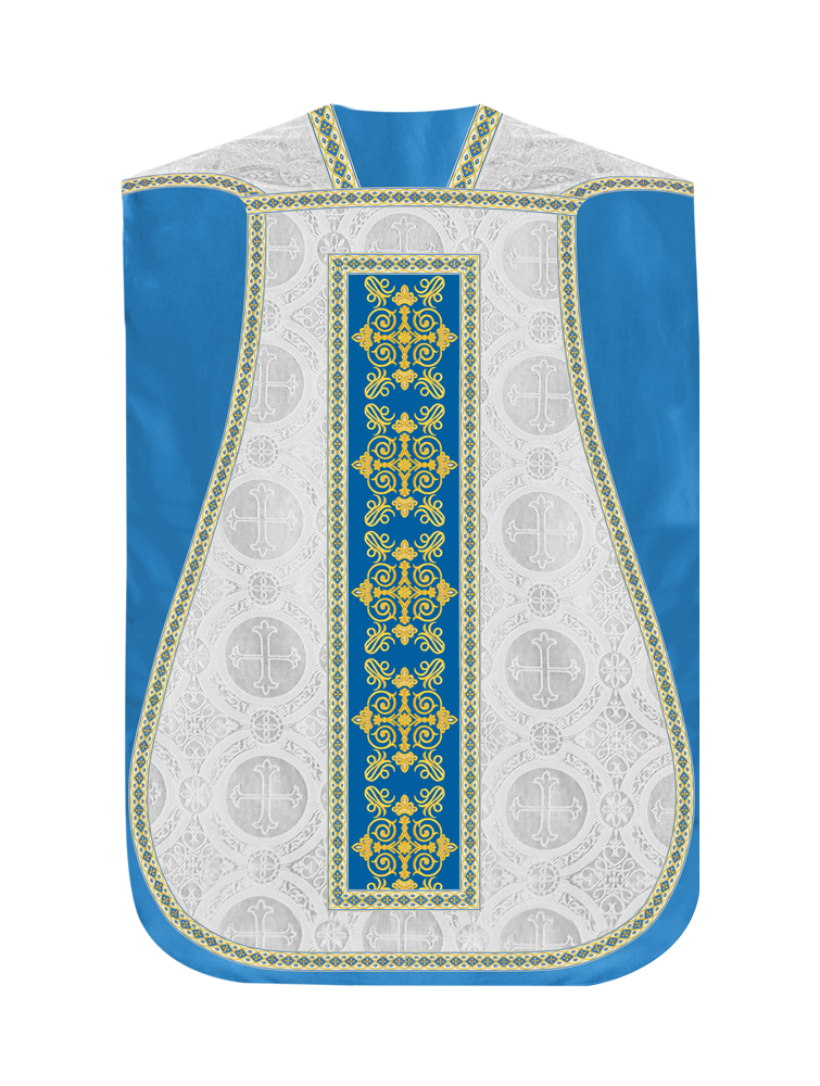 Marian Roman Chasuble Vestment with Trims