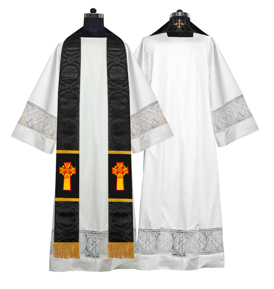 Set of 33 Clergy Stole with Spiritual Motif - Damask