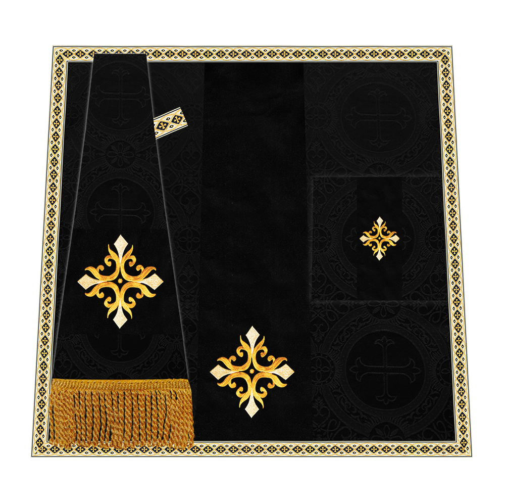 Liturgical Cross Embroidered Mass Set and braided trims