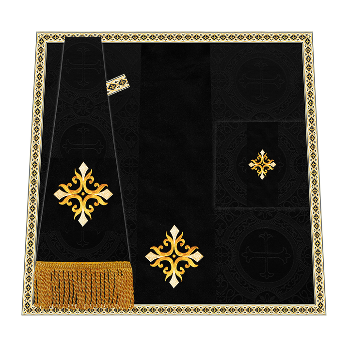 Liturgical Cross Embroidered Mass Set and braided trims