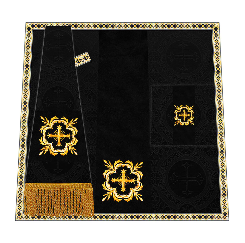 Liturgical Cross Embroidered Mass Set and braided trims