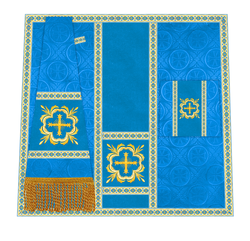 Traditional Altar Mass Set with  Embroidered Motifs