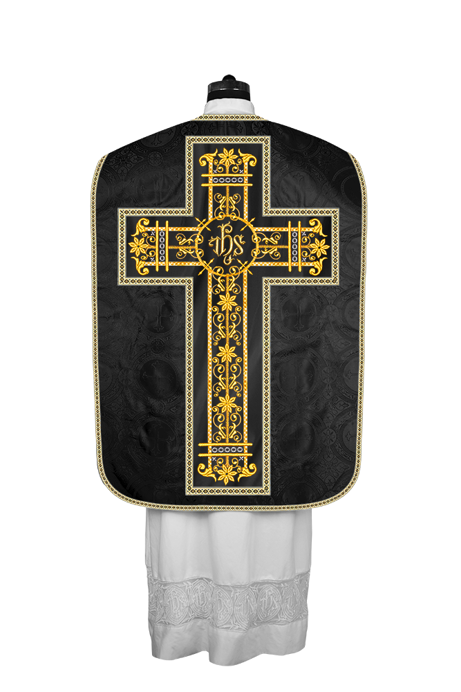 Roman Chasuble Vestment Enhanced With Orphrey and Trims
