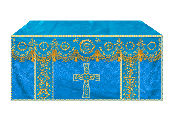 Church Altar Frontal with Ornate Embroidery & Spiritual Motifs