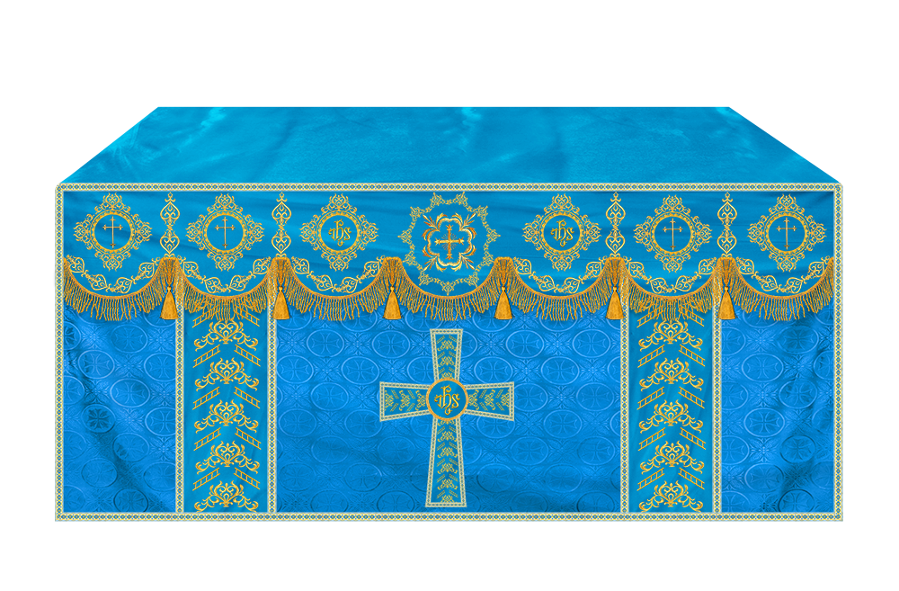 Elegant Altar Cloth with Intricate Orphrey Embroidery & Motif