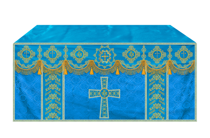Elegant Altar Cloth with Intricate Orphrey Embroidery & Motif