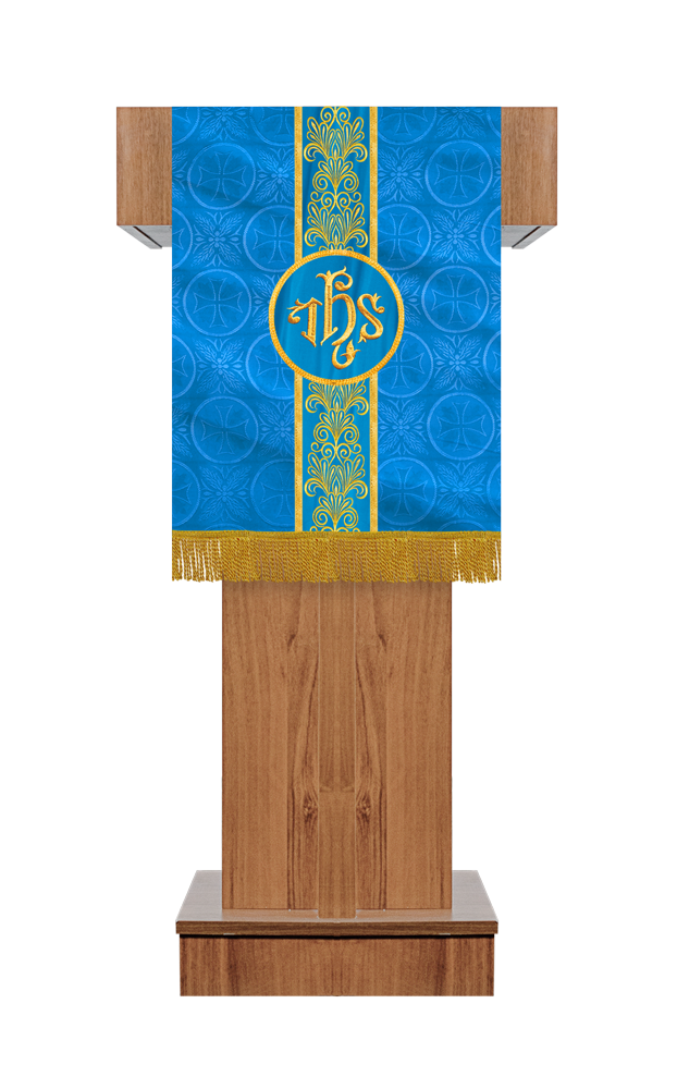 Premium Pulpit / Lectern Hanging with Embroidered Trims and Motif