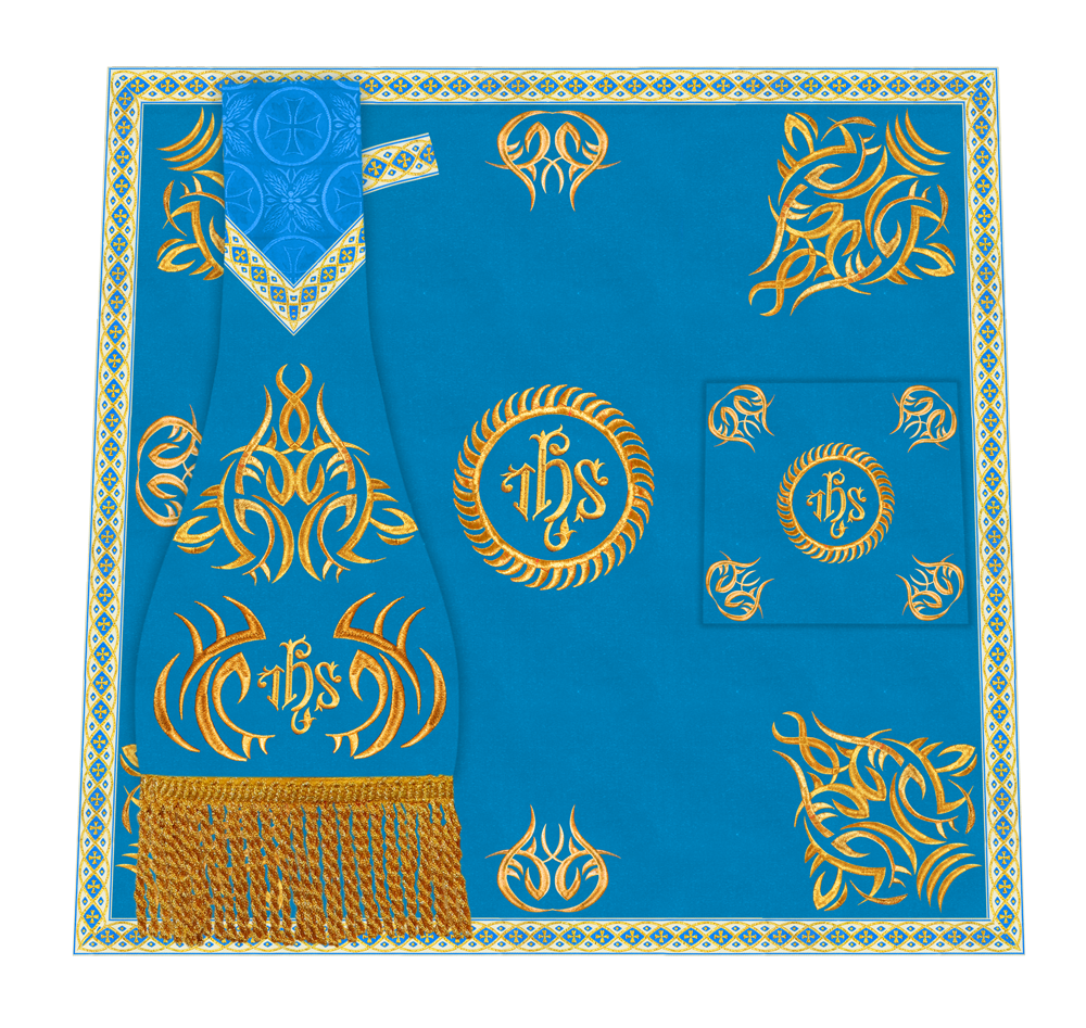 Liturgical Altar Table Cloth with Elegant Embroidery Trims